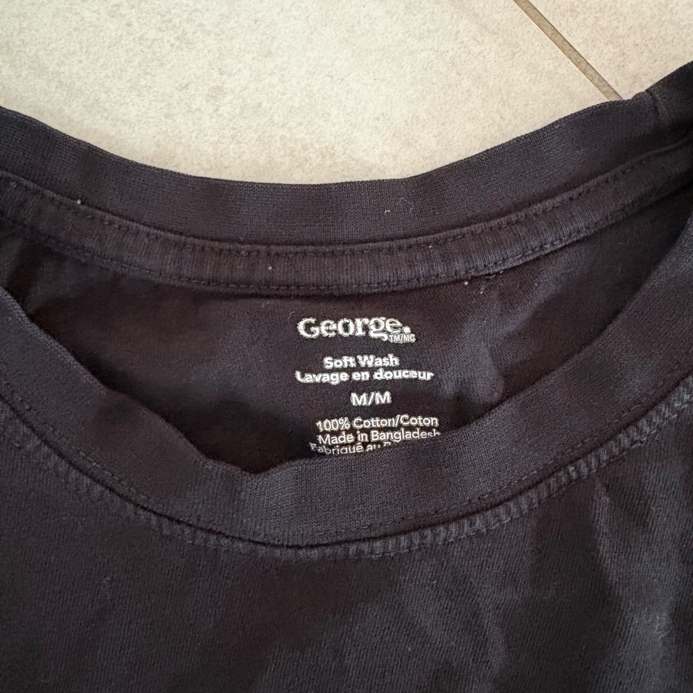George Classic Black Cotton Tee